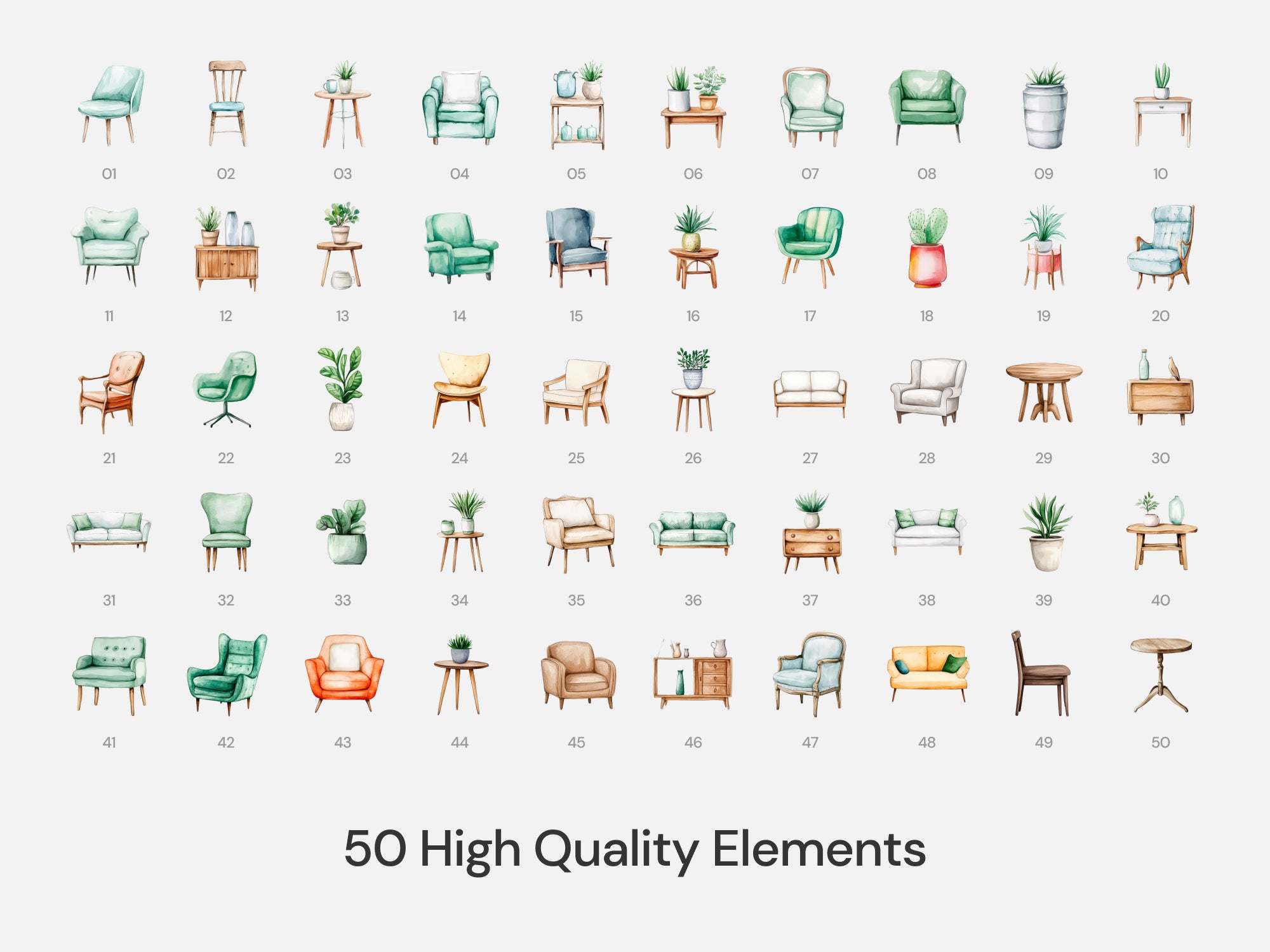 Watercolor Furniture Pack