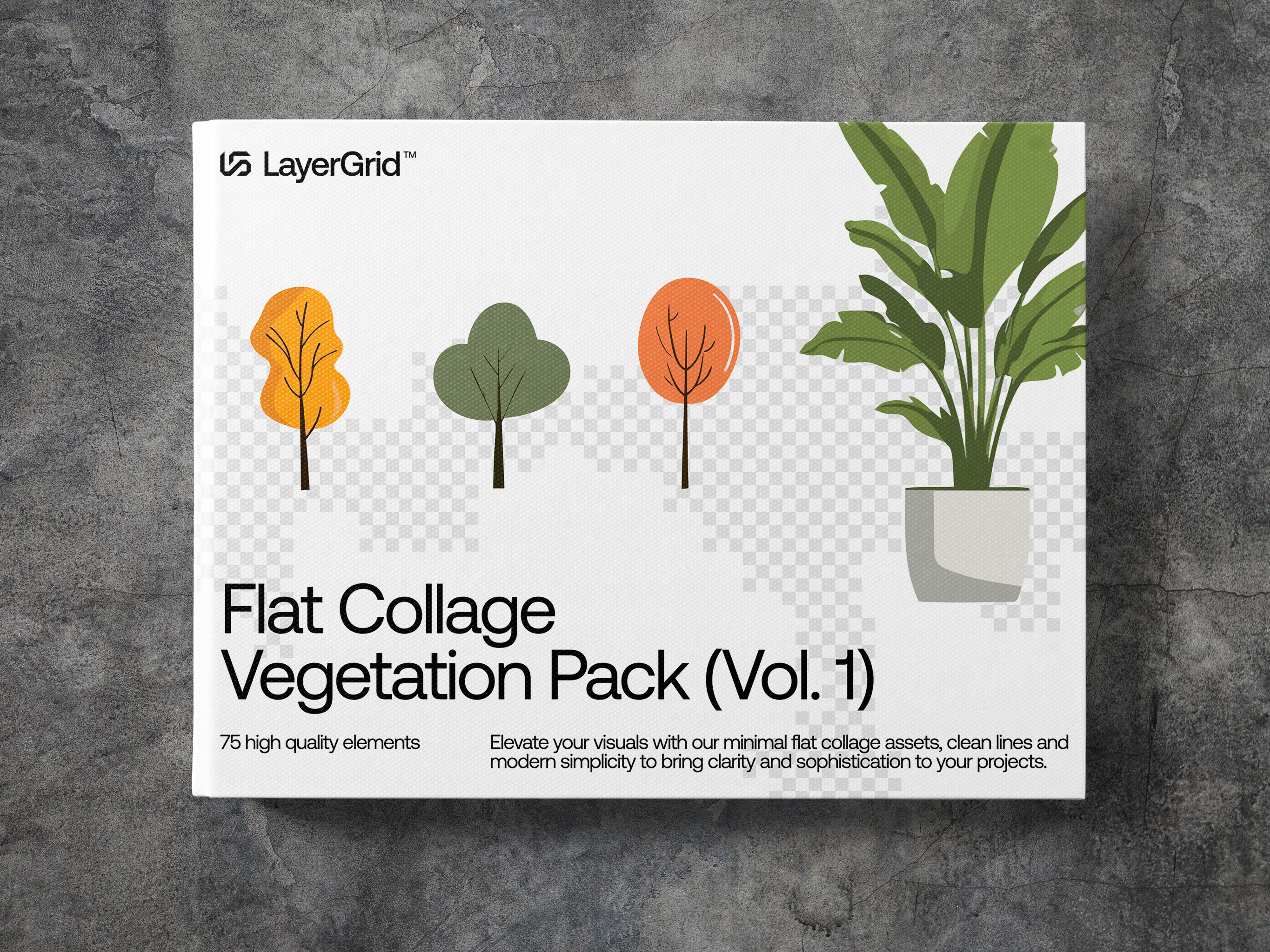 Flat Collage Vegetation Pack (Vol.1)