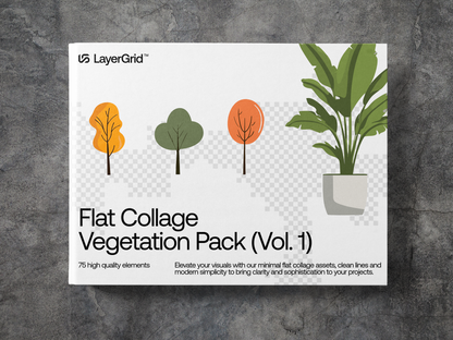 Flat Collage Vegetation Pack (Vol.1)